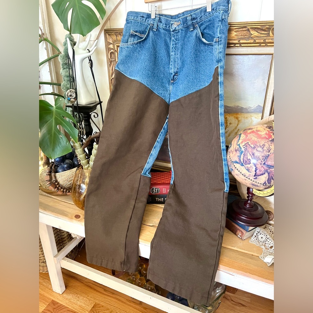 Vintage Wrangler Pro Gear Upland Brush “Briar Guards” Denim Workwear Jean 2 Tone